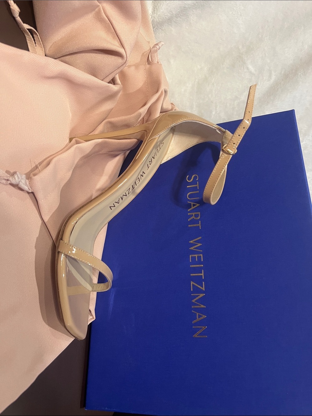 Stuart Weitzman Nude Ankle-Strap Stiletto Sandals - Picture 9 of 9